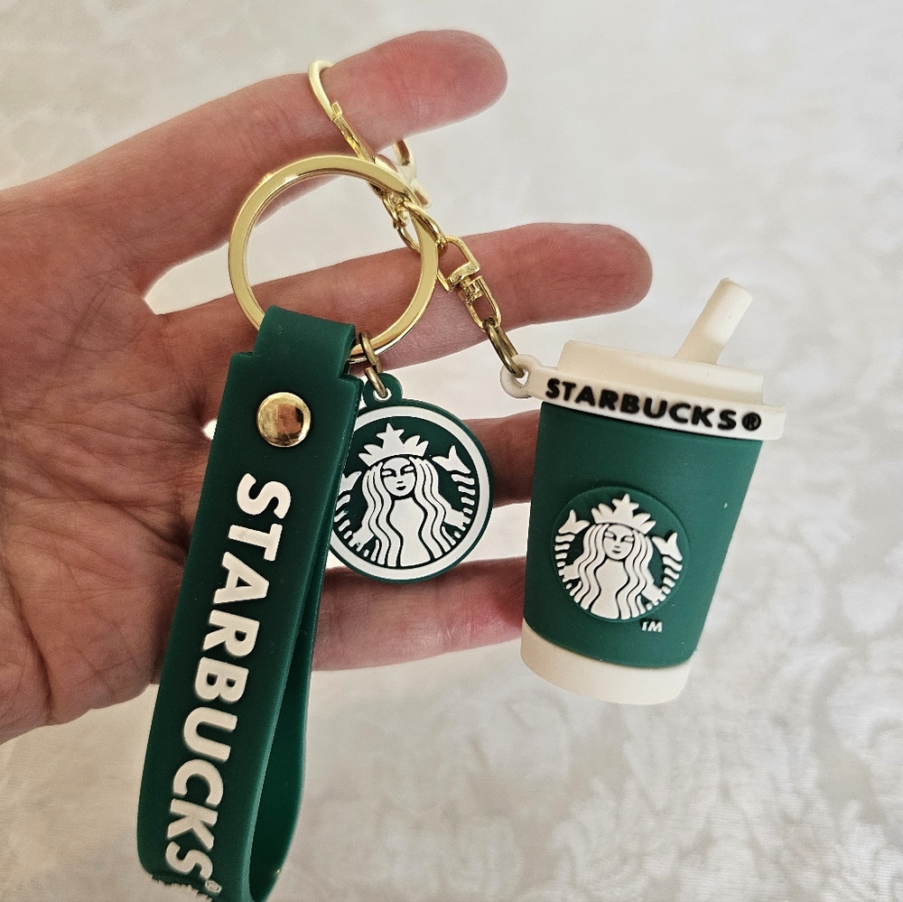 Starbucks Green Keychain/Bagcharm Set- New, Unused - Picture 3 of 4